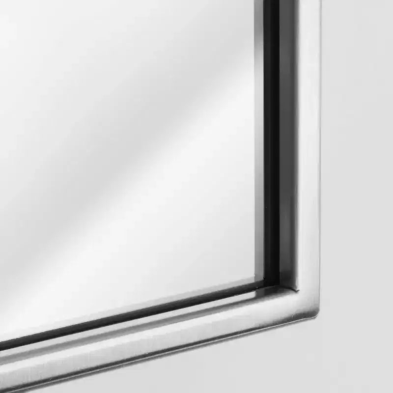 Miroir mural rectangulaire en nickel brossé, cadre en métal, 22" x 34"