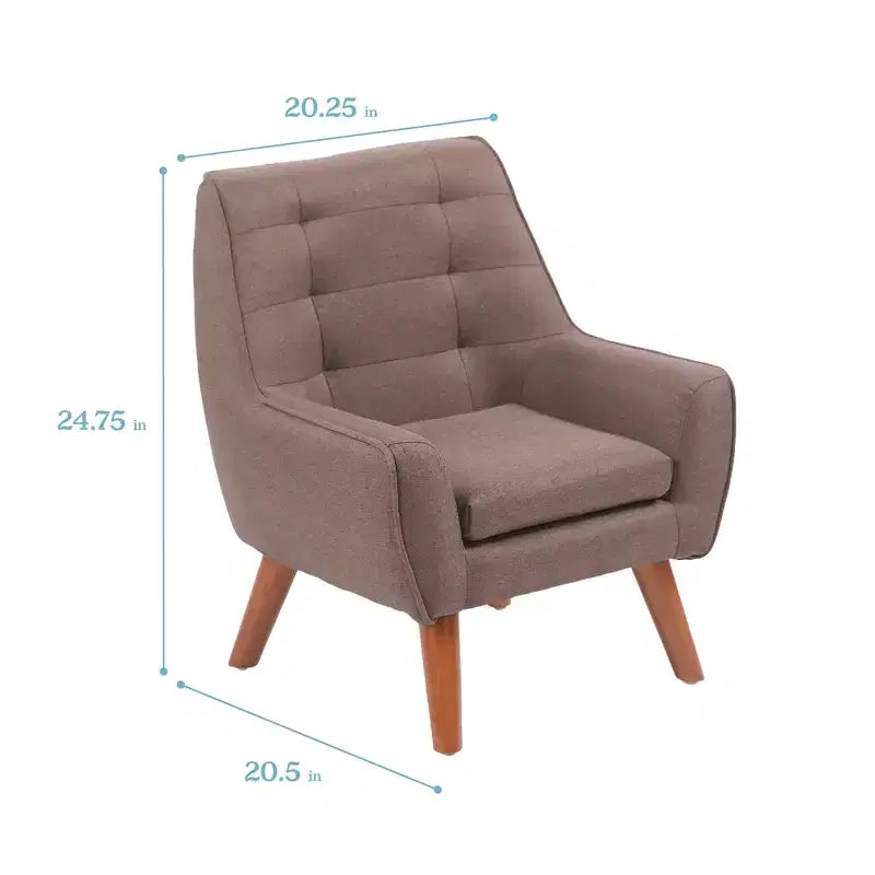 Fauteuil d'appoint pour enfant sans accoudoirs en lin naturel, 1 place