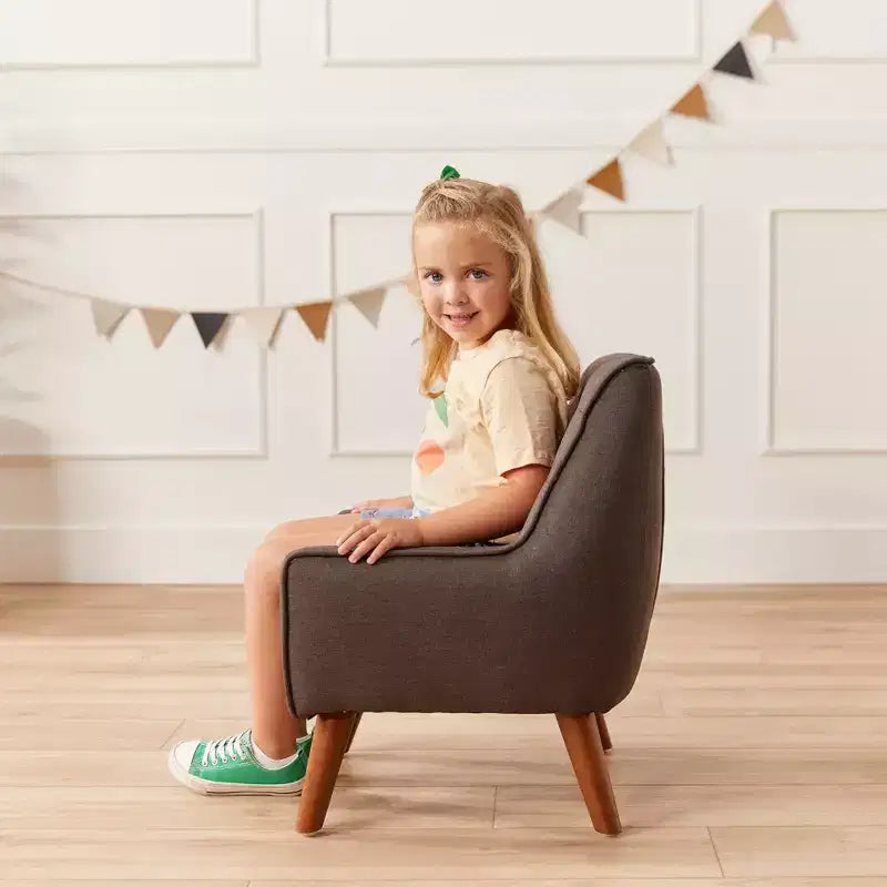 Fauteuil d'appoint pour enfant sans accoudoirs en lin naturel, 1 place