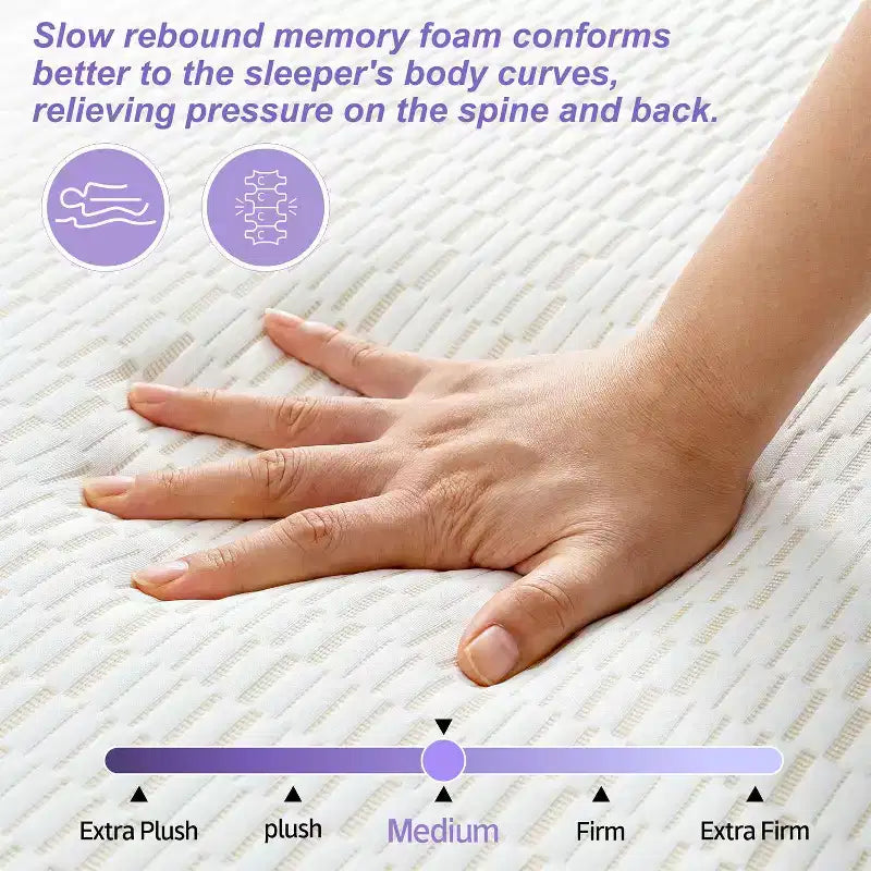 Matelas pliant en mousse à mémoire de forme, crème, 1-2 personnes, Full/Queen/King