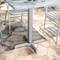 Pied de table en fer noir en X, 56 x 56 cm, usage commercial
