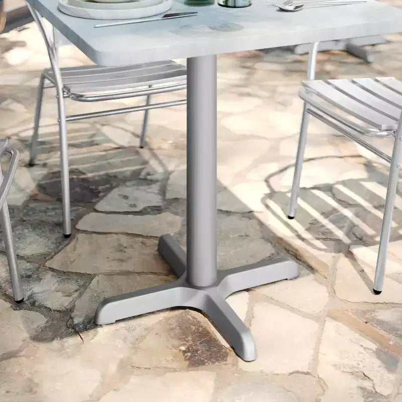 Pied de table en fer noir en X, 56 x 56 cm, usage commercial