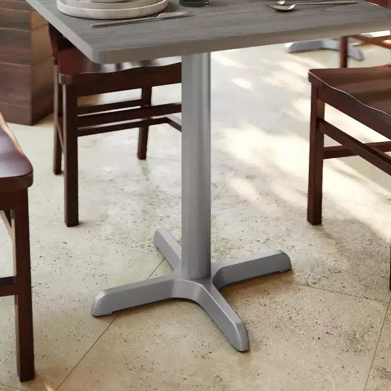 Pied de table en fer noir en X, 56 x 56 cm, usage commercial