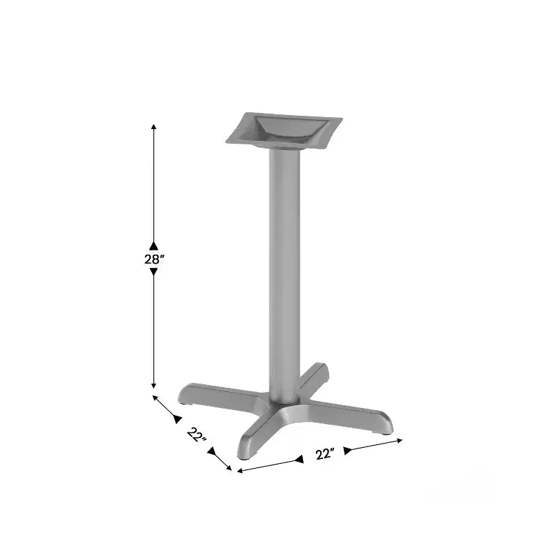 Pied de table en fer noir en X, 56 x 56 cm, usage commercial