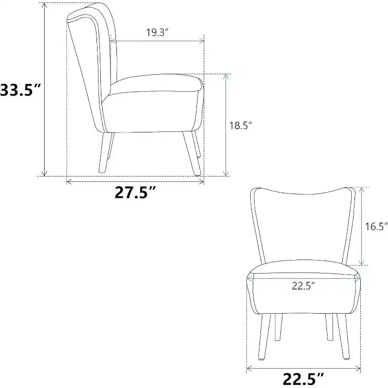 Fauteuil d'appoint sans accoudoirs rembourré avec pieds en bois, une place – Beige / Orange brûlé / Gris / Vert