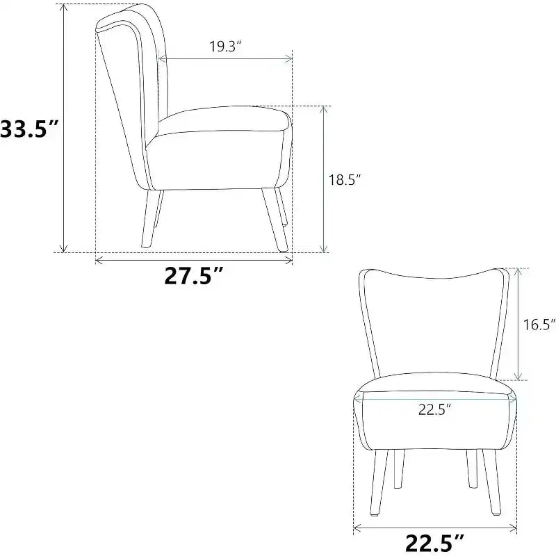 Fauteuil d'appoint sans accoudoirs rembourré avec pieds en bois, une place – Beige / Orange brûlé / Gris / Vert