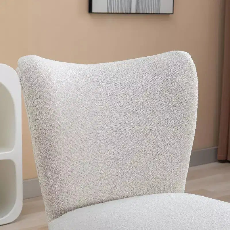 Fauteuil d'appoint sans accoudoirs rembourré avec pieds en bois, une place – Beige / Orange brûlé / Gris / Vert
