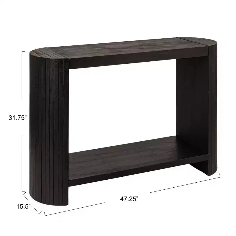 Console ovale noire, 1 personne