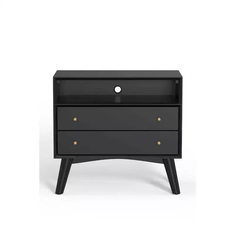 Alpine Furniture,Flynn Large Nightstand, Black