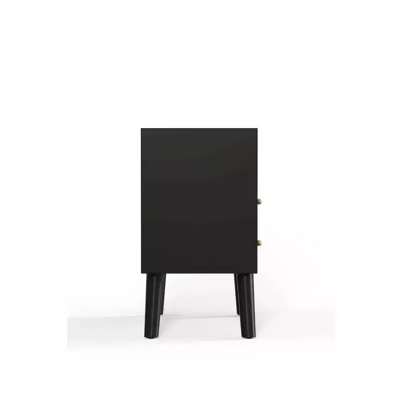 Table de chevet noire de style Mid-Century, 1 personne, pieds évasés