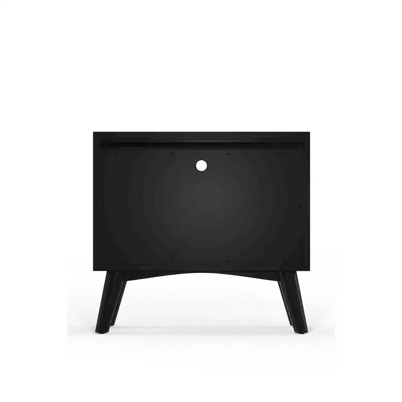 Table de chevet noire de style Mid-Century, 1 personne, pieds évasés