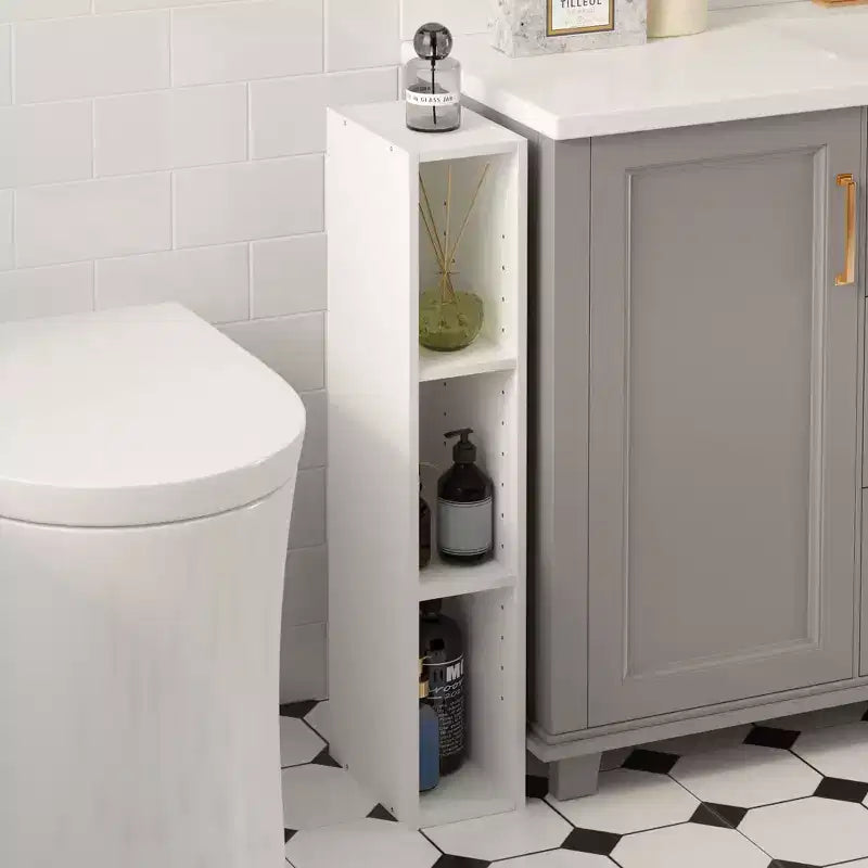 Étagère étroite à 3 niveaux noire/blanche, étagères ouvertes réglables, pour utilisateur unique