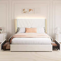 Acekool Queen Bed - LED Lights & Storage Drawers
