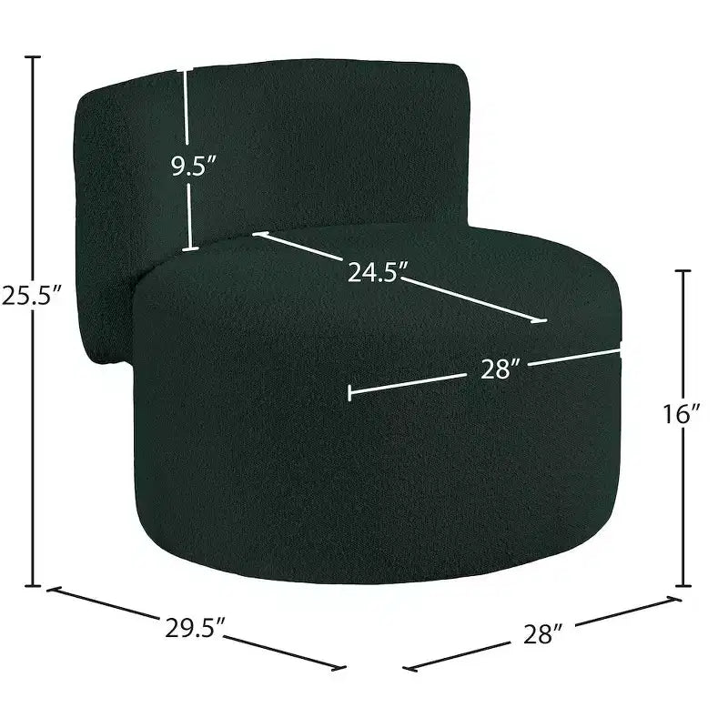 Fauteuil d'appoint en tissu bouclé, une place – Noir / Crème / Vert / Gris
