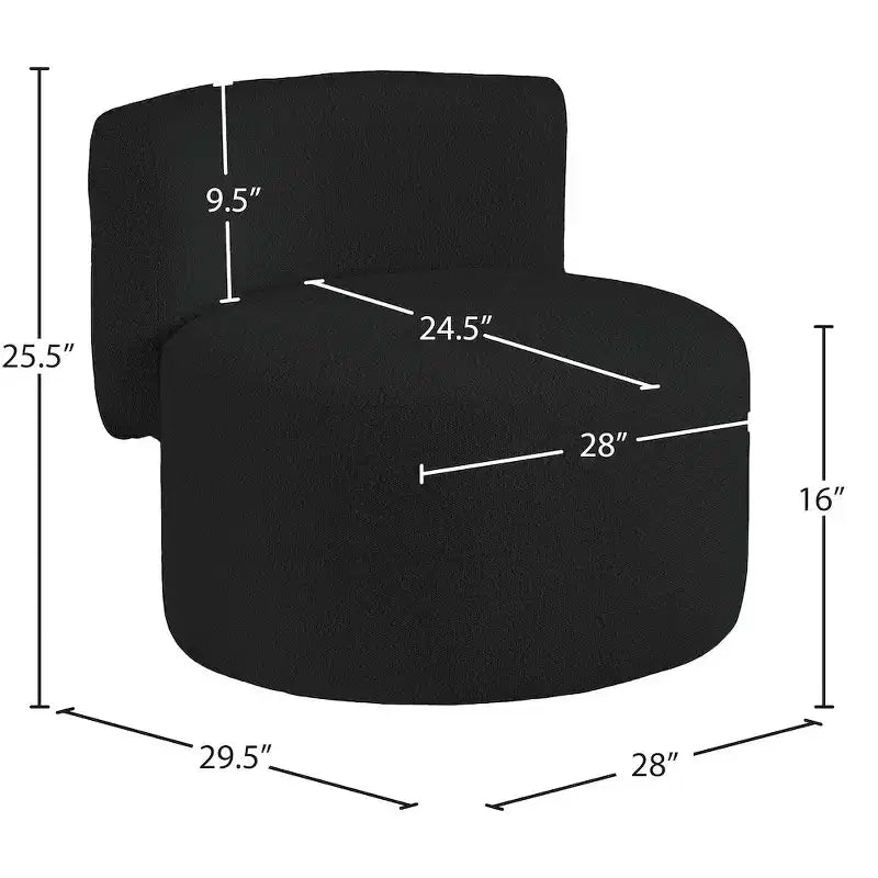 Fauteuil d'appoint en tissu bouclé, une place – Noir / Crème / Vert / Gris