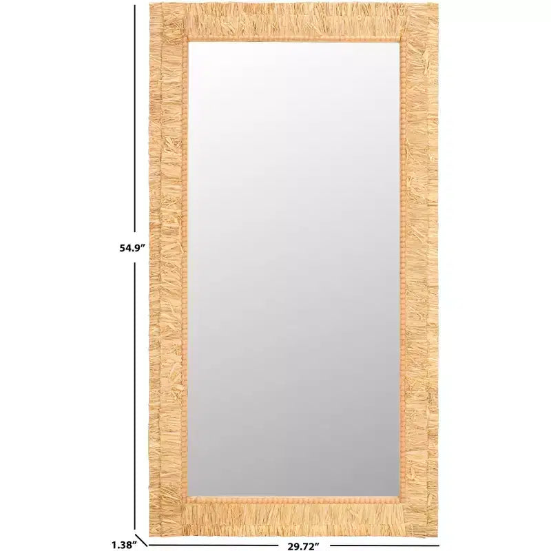 Noir / Naturel, Miroir mural rectangulaire, Encadré, Accrochage vertical ou horizontal