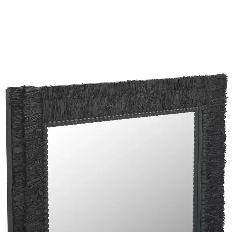 Noir / Naturel, Miroir mural rectangulaire, Encadré, Accrochage vertical ou horizontal