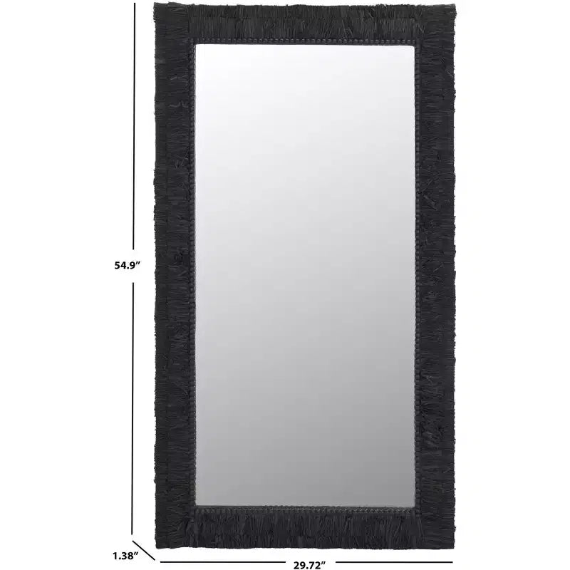 Noir / Naturel, Miroir mural rectangulaire, Encadré, Accrochage vertical ou horizontal