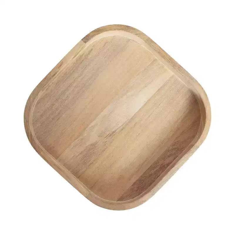 Table d'appoint carrée en bois, brun foncé/naturel pour 1