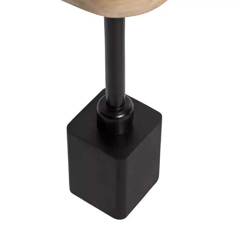 Table d'appoint carrée en bois, brun foncé/naturel pour 1