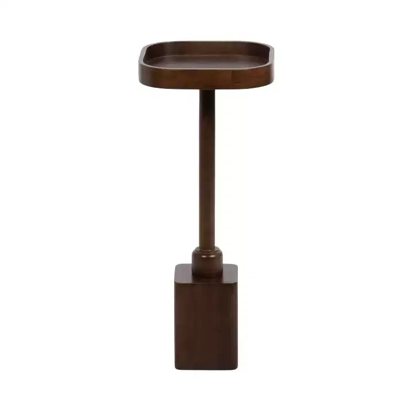 Table d'appoint carrée en bois, brun foncé/naturel pour 1