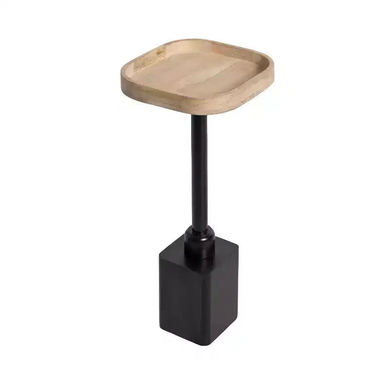 Table d'appoint carrée en bois, brun foncé/naturel pour 1