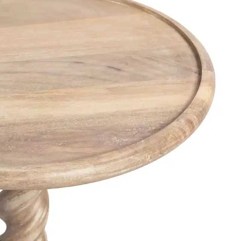 Table d'appoint ronde noire / naturelle / noyer pour 1 personne