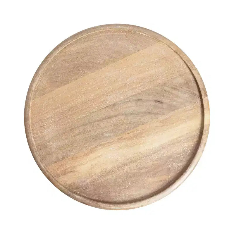 Table d'appoint ronde noire / naturelle / noyer pour 1 personne