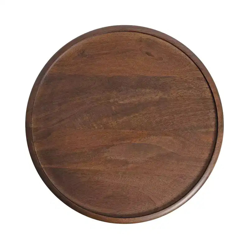 Table d'appoint ronde noire / naturelle / noyer pour 1 personne
