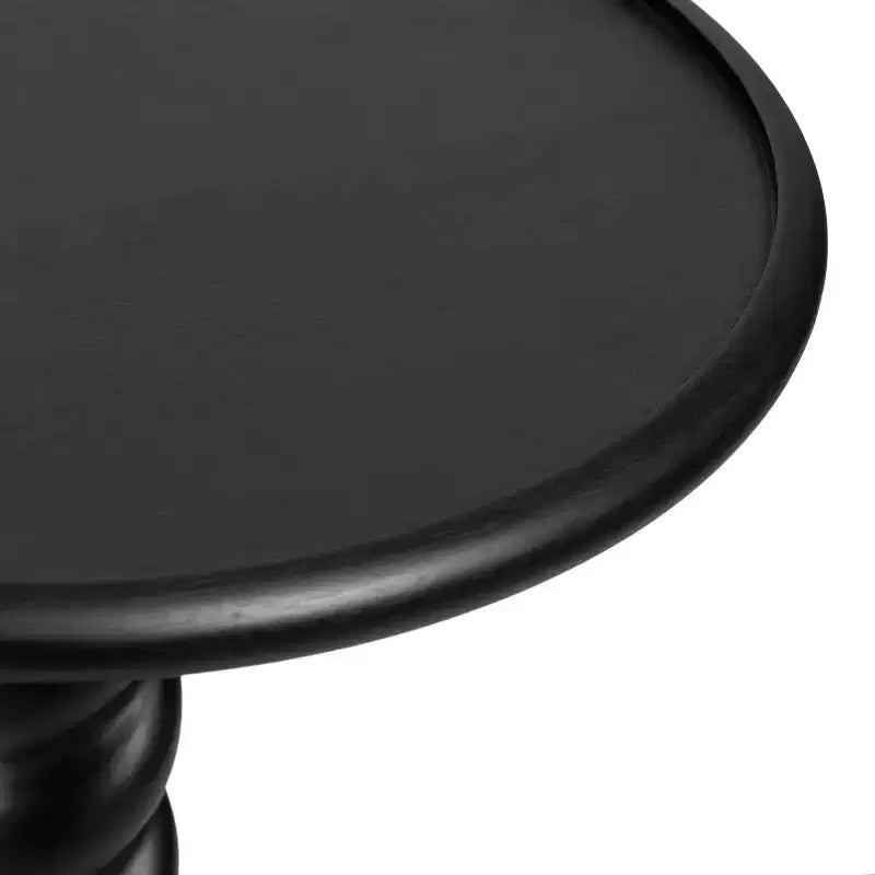 Table d'appoint ronde noire / naturelle / noyer pour 1 personne