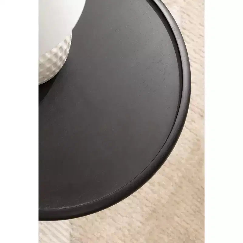 Table d'appoint ronde noire / naturelle / noyer pour 1 personne