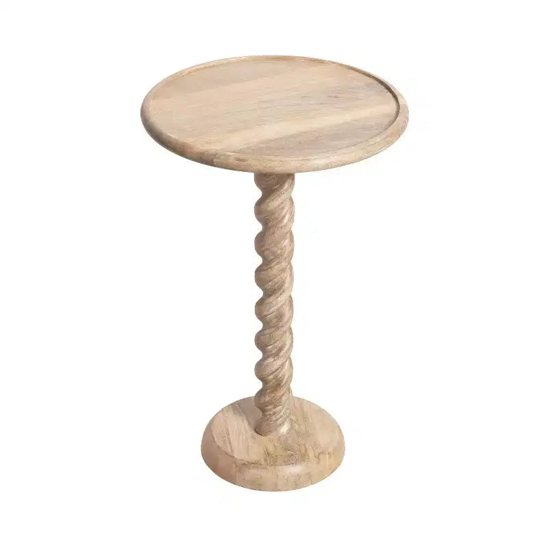 Table d'appoint ronde noire / naturelle / noyer pour 1 personne