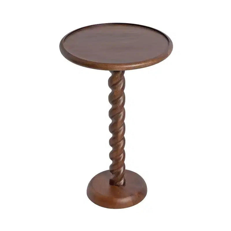 Table d'appoint ronde noire / naturelle / noyer pour 1 personne
