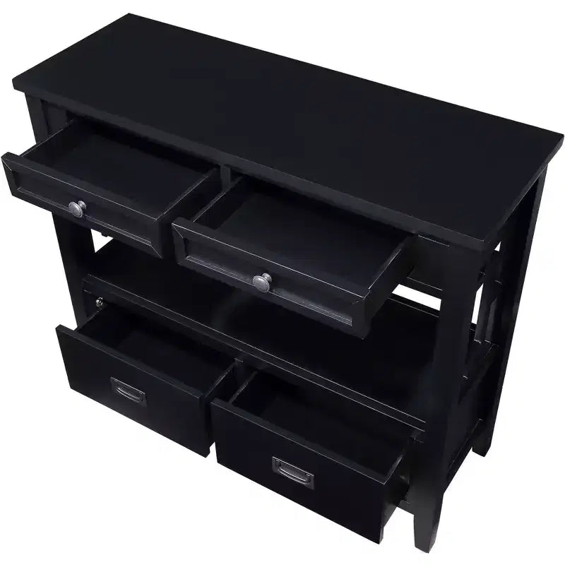 Console vintage avec 4 tiroirs et étagère ouverte – Plusieurs couleurs