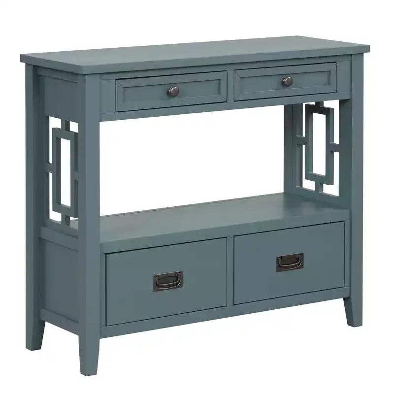 Console vintage avec 4 tiroirs et étagère ouverte – Plusieurs couleurs