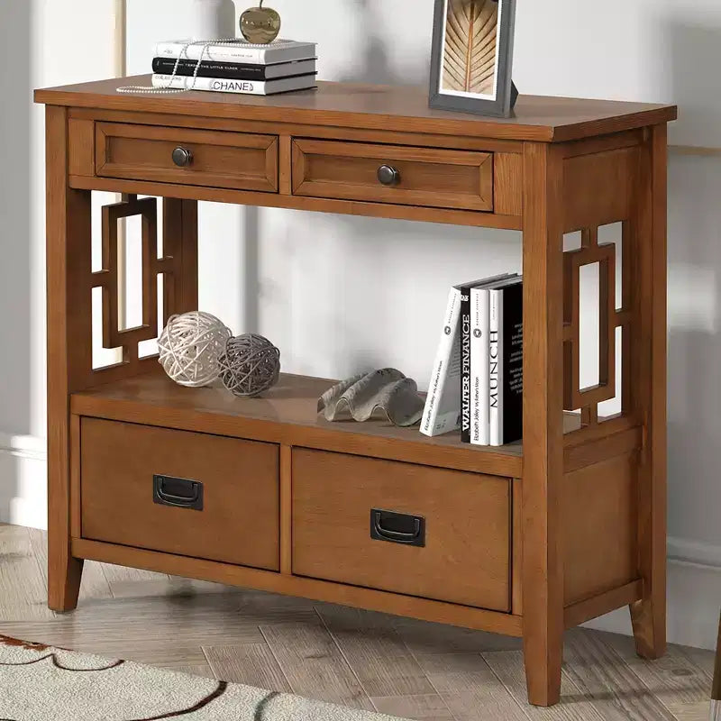 Console vintage avec 4 tiroirs et étagère ouverte – Plusieurs couleurs