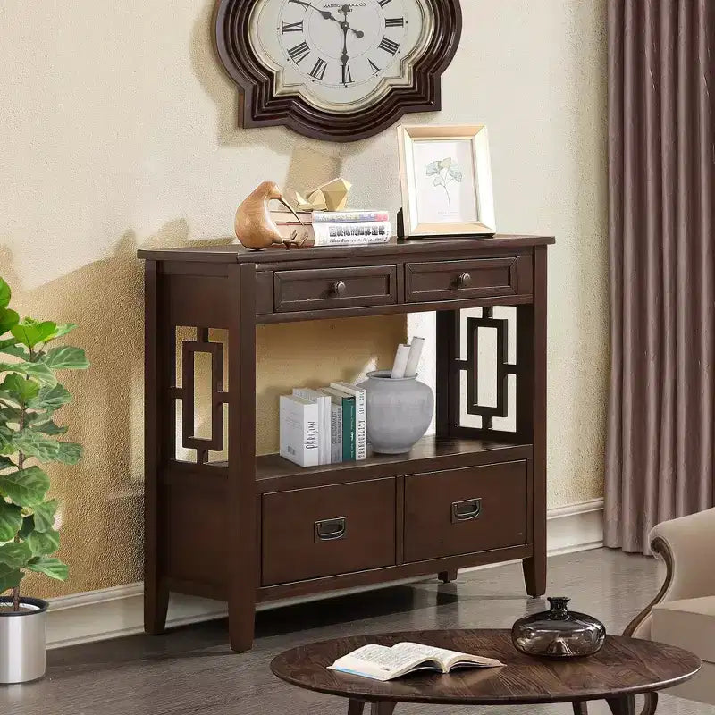 Console vintage avec 4 tiroirs et étagère ouverte – Plusieurs couleurs