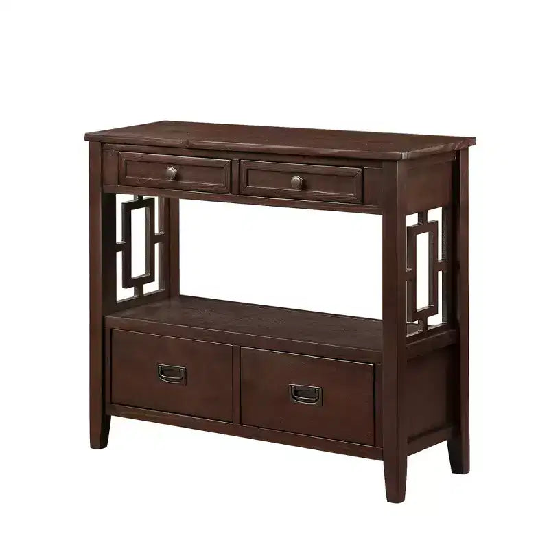 Console vintage avec 4 tiroirs et étagère ouverte – Plusieurs couleurs