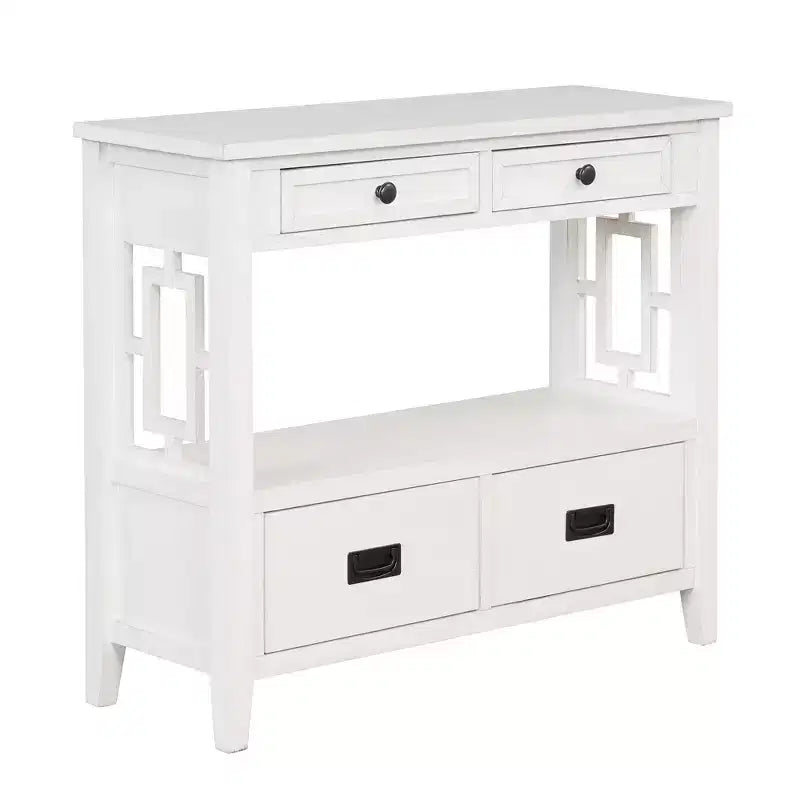 Console vintage avec 4 tiroirs et étagère ouverte – Plusieurs couleurs