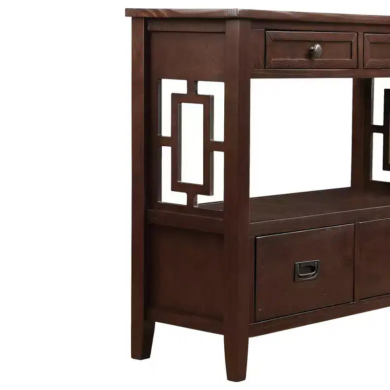 Console vintage avec 4 tiroirs et étagère ouverte – Plusieurs couleurs