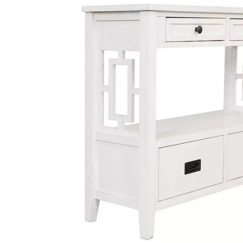 Console vintage avec 4 tiroirs et étagère ouverte – Plusieurs couleurs