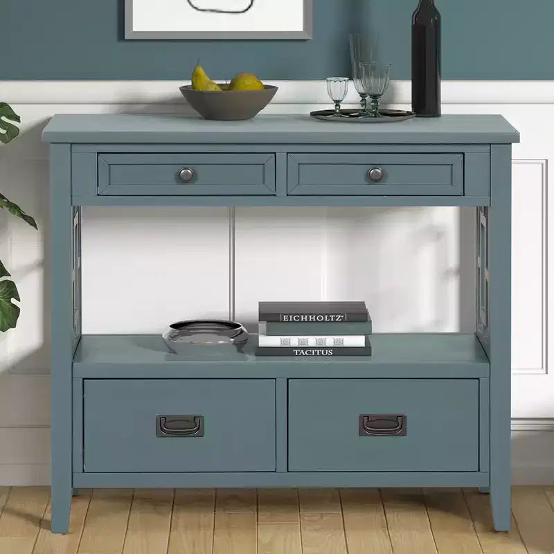 Console vintage avec 4 tiroirs et étagère ouverte – Plusieurs couleurs