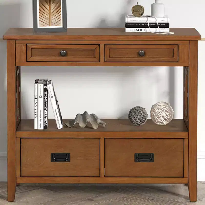 Console vintage avec 4 tiroirs et étagère ouverte – Plusieurs couleurs