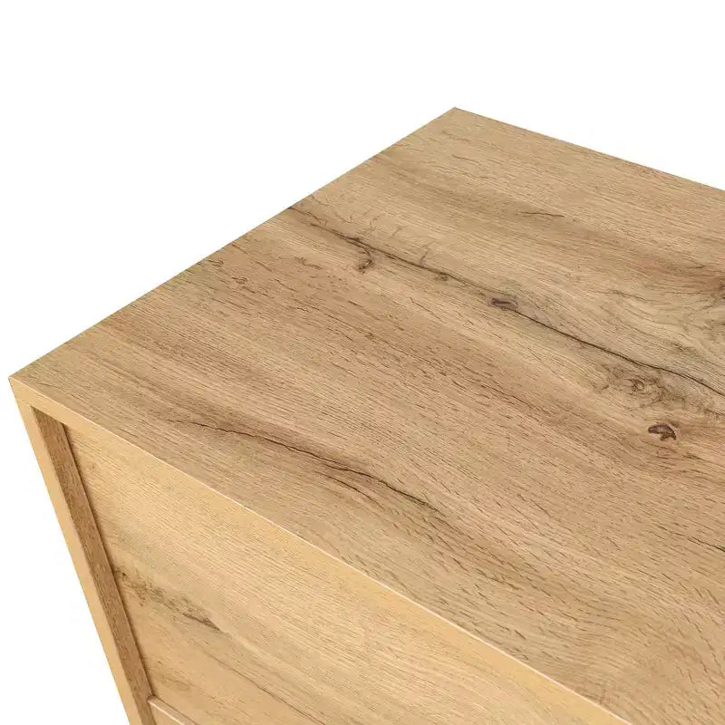 Buffet commode à fleurs sculptées, meuble de rangement 4 portes – Noir / Bois naturel / Bleu marine, une unité