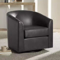 Fauteuil pivotant cylindrique en similicuir gris foncé, 1 place