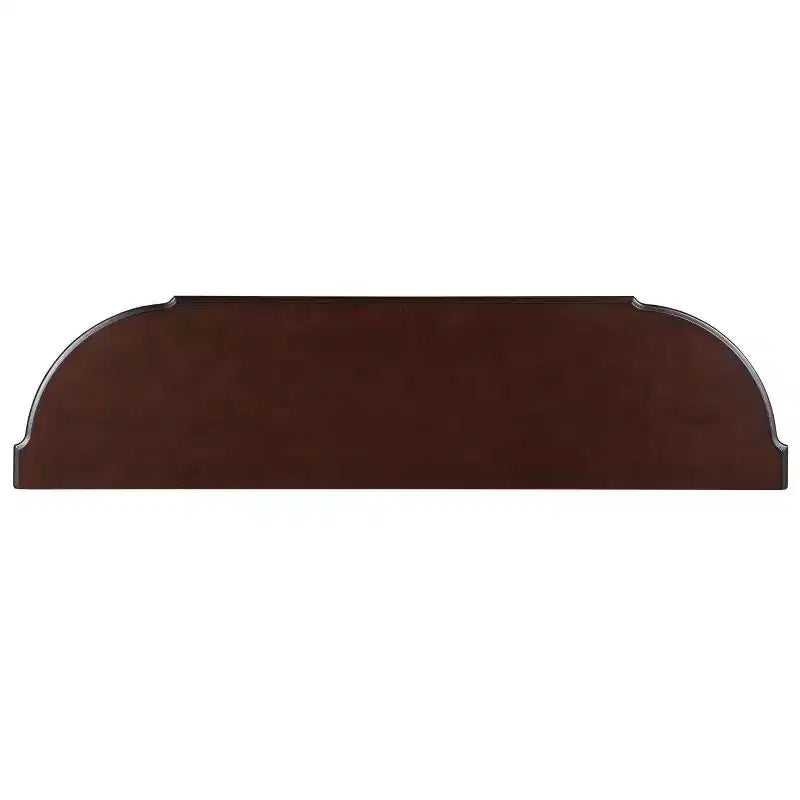 Console demi-lune marron avec 2 tiroirs et étagère ouverte, en pin, 1 pièce