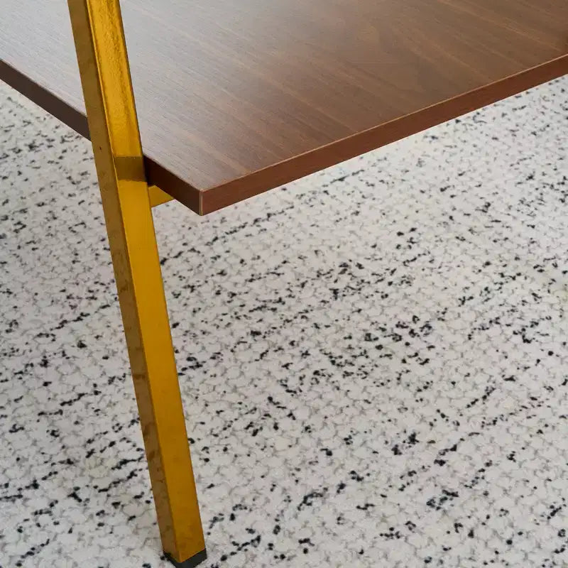 Table basse rectangulaire, dessus en verre trempé, pieds en métal, plusieurs coloris, 1 pièce