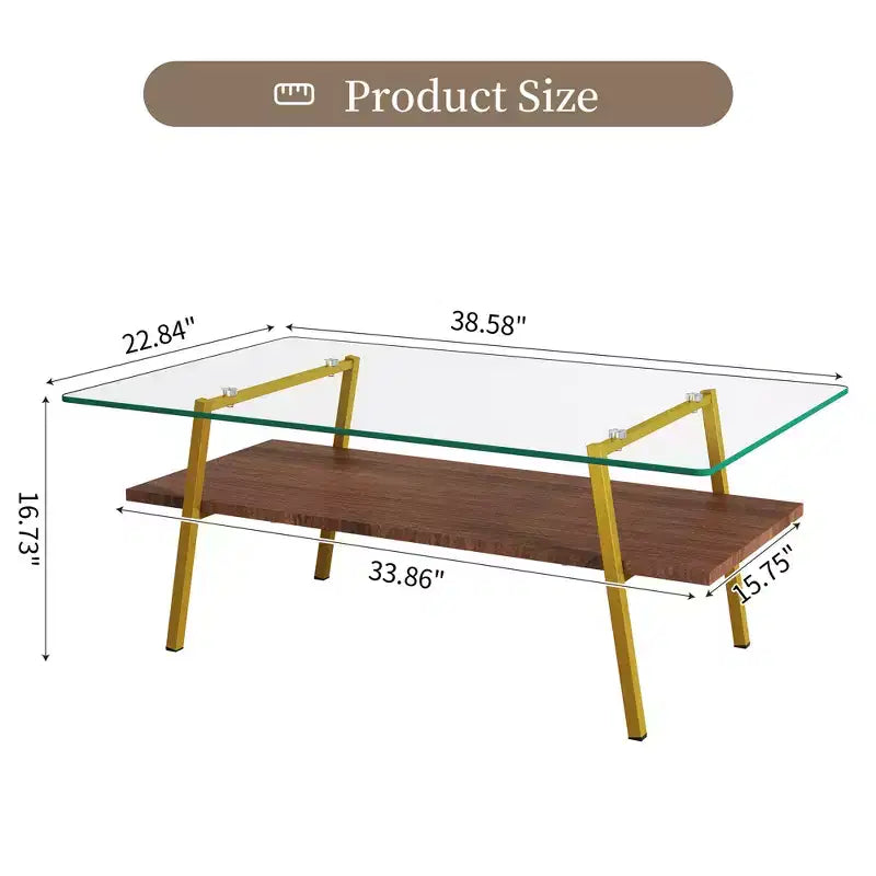 Table basse rectangulaire, dessus en verre trempé, pieds en métal, plusieurs coloris, 1 pièce