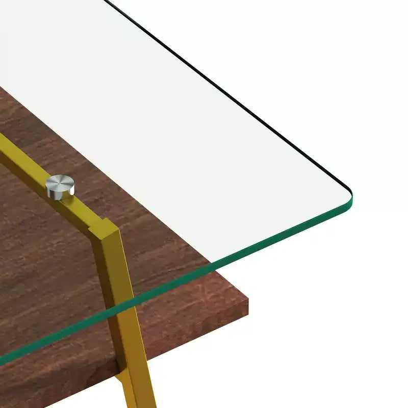 Table basse rectangulaire, dessus en verre trempé, pieds en métal, plusieurs coloris, 1 pièce