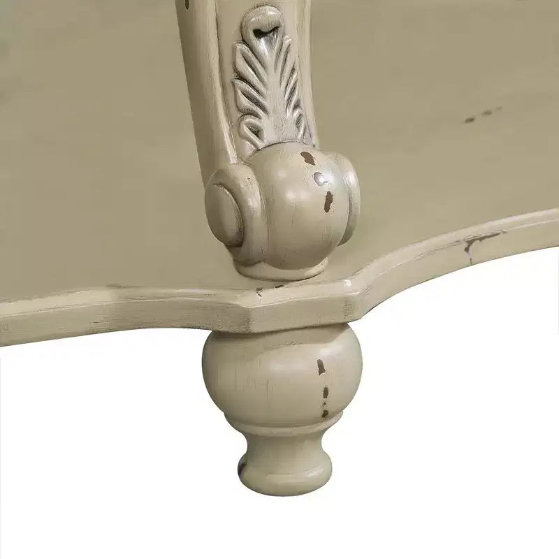 Table basse ovale beige et expresso avec étagère ouverte à 2 niveaux, 107 cm